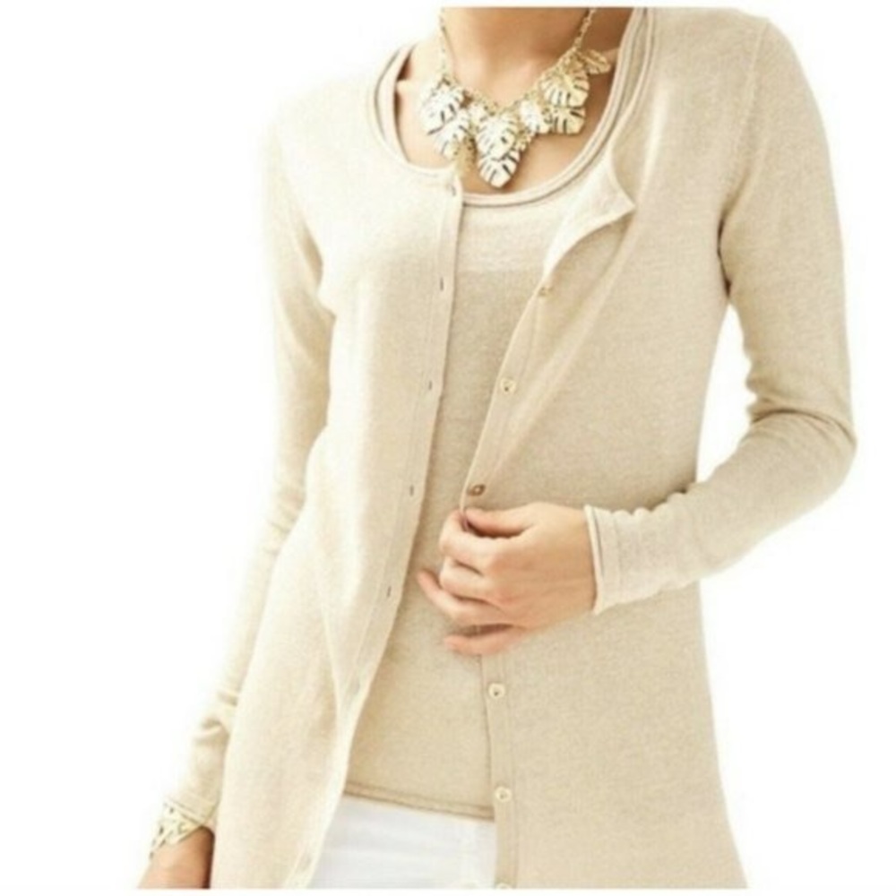 Lilly Pulitzer Jacey Cardigan in Gold Metallic